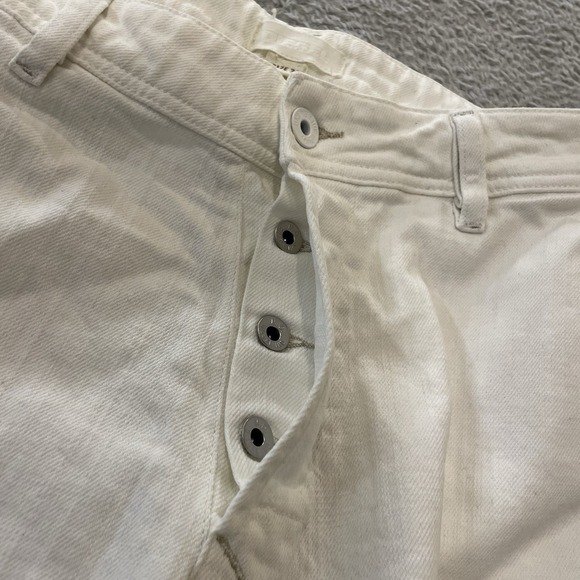 Diesel Industry Denim Jean Shorts Mens 34 White Button Fly Raw Hem - Picture 4 of 16